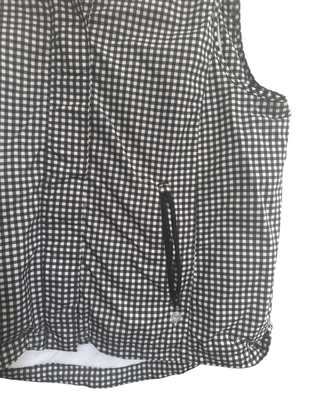 Talbots Large Black Gingham Lightweight Vest Jack… - image 3