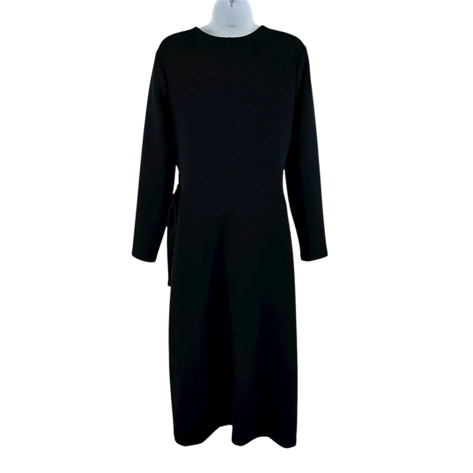 Женское платье миди Nordstrom размер M пуловер завязанная талия с длинным рукавом черное - Изображение 4 из 4