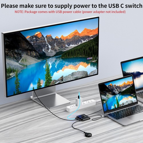 USB C Switch,Bi-Directional USB C Switcher 2 Computers,USB Type C KVM Switch ... - Photo 7/9