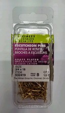 Hillman Escutcheon Pins Brass Plated Brass 3/4 in 18 Gauge MPN 532419