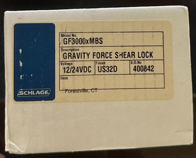 Schlage GF3000 Standard Gravity Force Shear Lock
