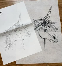Tri-Chem Liquid Embroidery 7529 Unicorn Picture To Paint