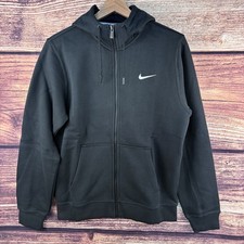 Nike Team Club Fleece Mens Full Zip Hooded Jacket Black 611456-010 NWT Size S
