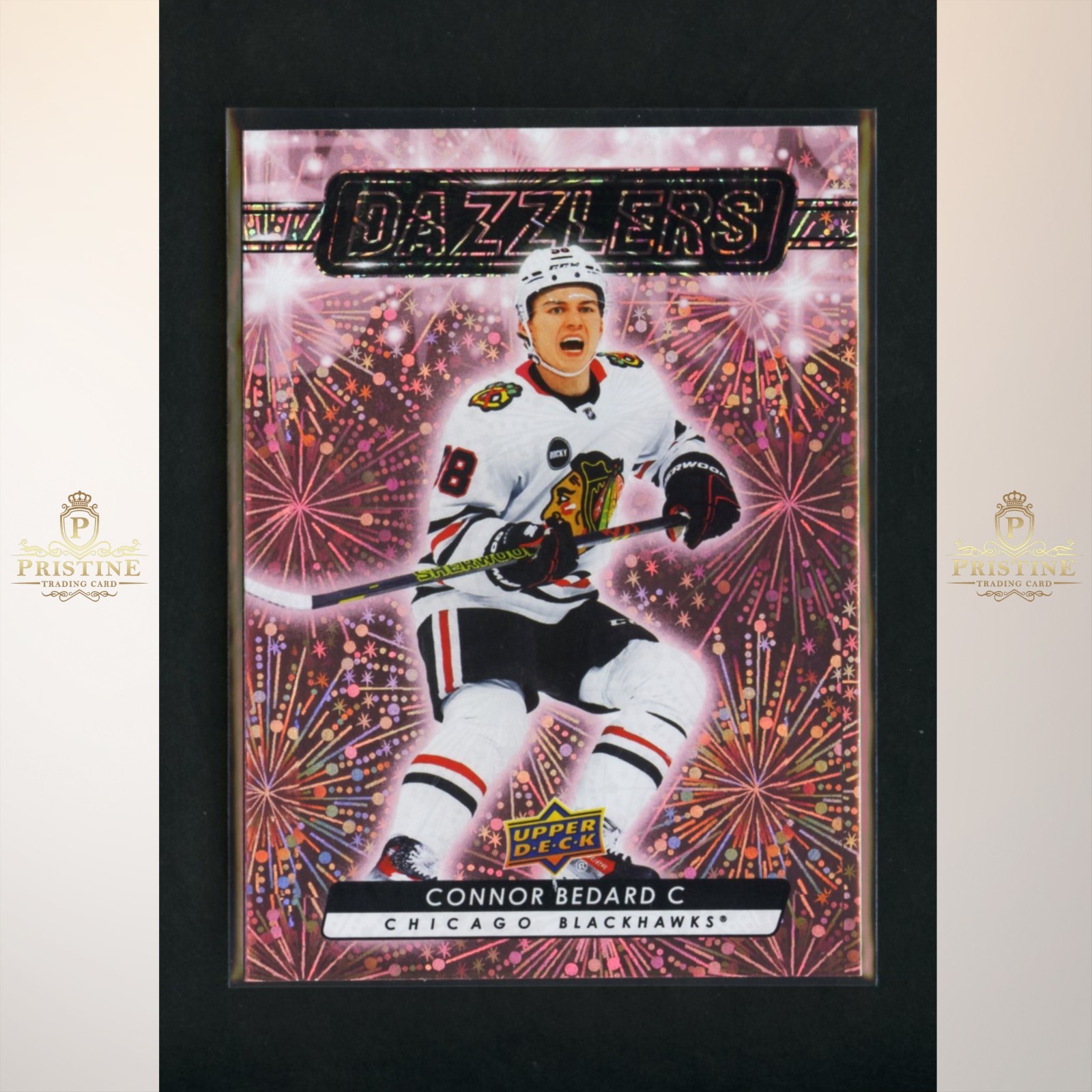 CONNOR BEDARD 2023-24 Upper Deck Series 2 Hockey Dazzlers Pink #DZ-79 RC 1A