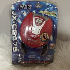Jwin JX-CD475 RED Portable Compact Disc CD w/ Headphones SEALED NEW