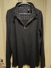 Arrow Mens XL Quarter Zip Long Sleeve Cotton Blend Pullover Knit Sweater