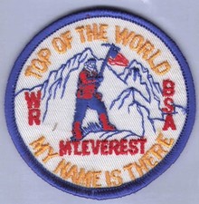 Patch Top of the World My Name is There Mt. Everest Mountain Climber WR BSA 3