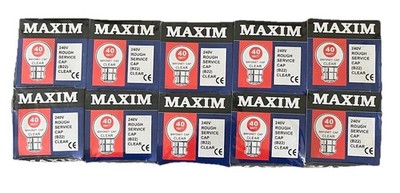 10er PACK MAXIM GOLFBALL GLÜHBIRNEN KLAR 40W B22 GROSSES BAJONETT 240V BRANDNEU
