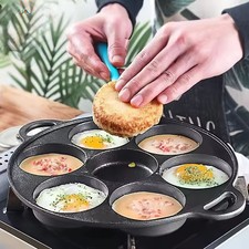 Non-Stick 3-14 Hole Frying Pan for Pancakes Eggs Burgers – Multipurpose Cookware