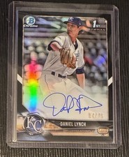 Daniel Lynch 2018 1st Bowman Chrome Auto Black Rookie Rc /75 Refractor ! Royals