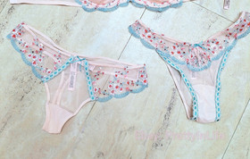 Victoria's Secret Dream Angels unlined bra set embroidery panties Cherry Blossom