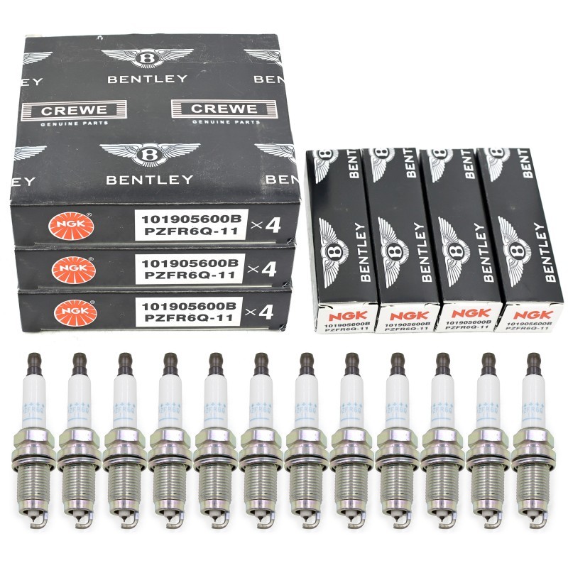 101905600B Spark Plugs 12Pcs for 2004-10 Bentley Continental Gt Gtc Flying Spur