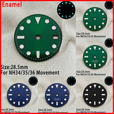 28.5mm NH35/36 SUB Dial BGW9 with Blue Luminous and Calendar Watch Part
