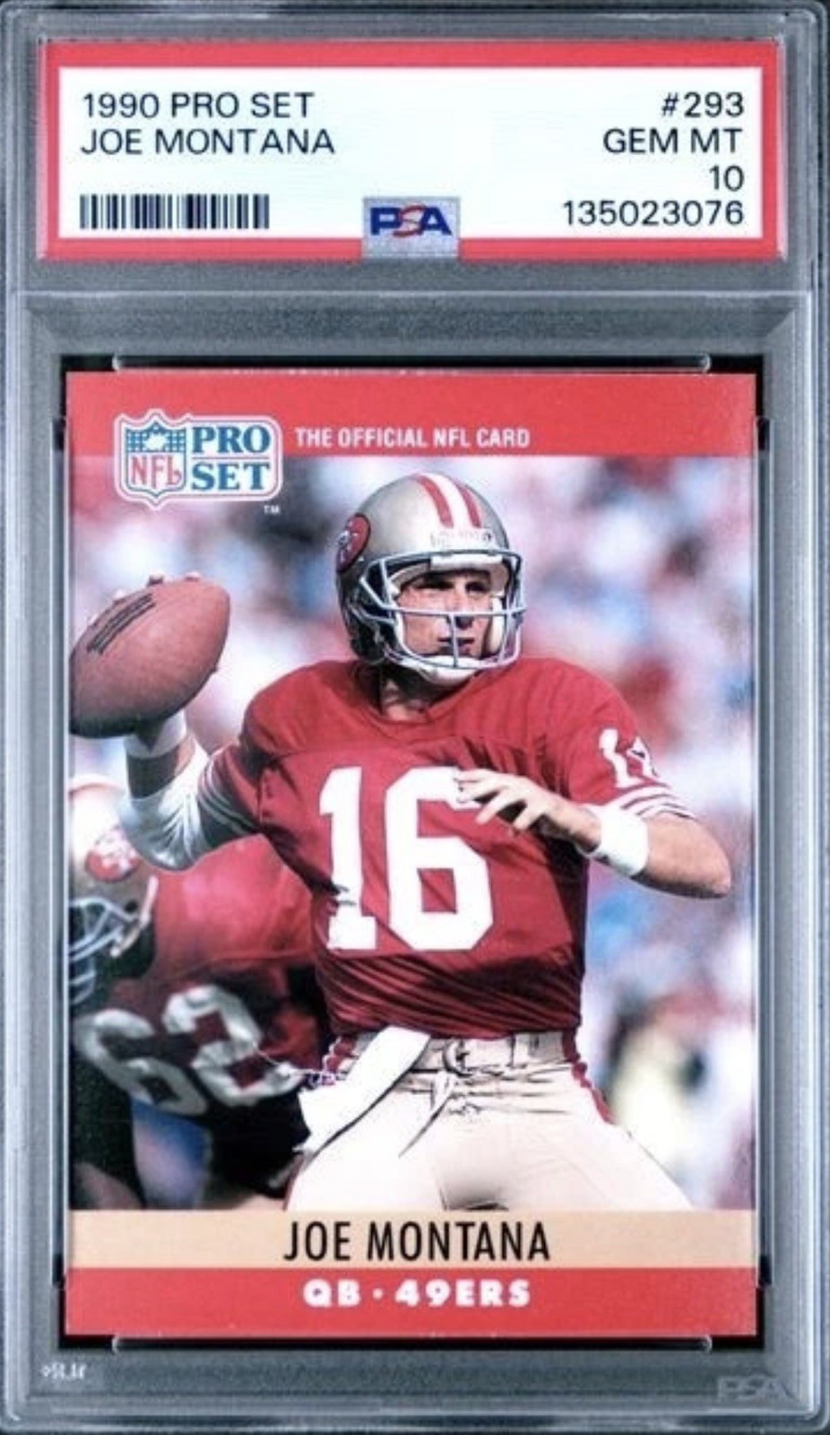 1990 Pro Set #293 Joe Montana Card PSA 10 Low Pop 110 HOF San Francisco 49ers