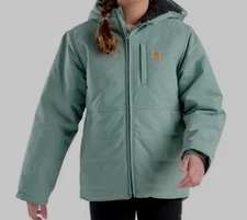 Carhartt Kids Girls Med Green Montana Insulated Hooded Jacket US XS 6, S 7/8 NWT