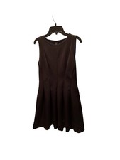 Ann Taylor Sleeveless Fit & Flare Dress Laser Cut Out Detail Black Size 2
