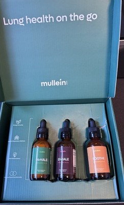 Mullein 3 Tincture Set: In-hale,Ex-Hale and Sooth. Lung Respiratory Support New
