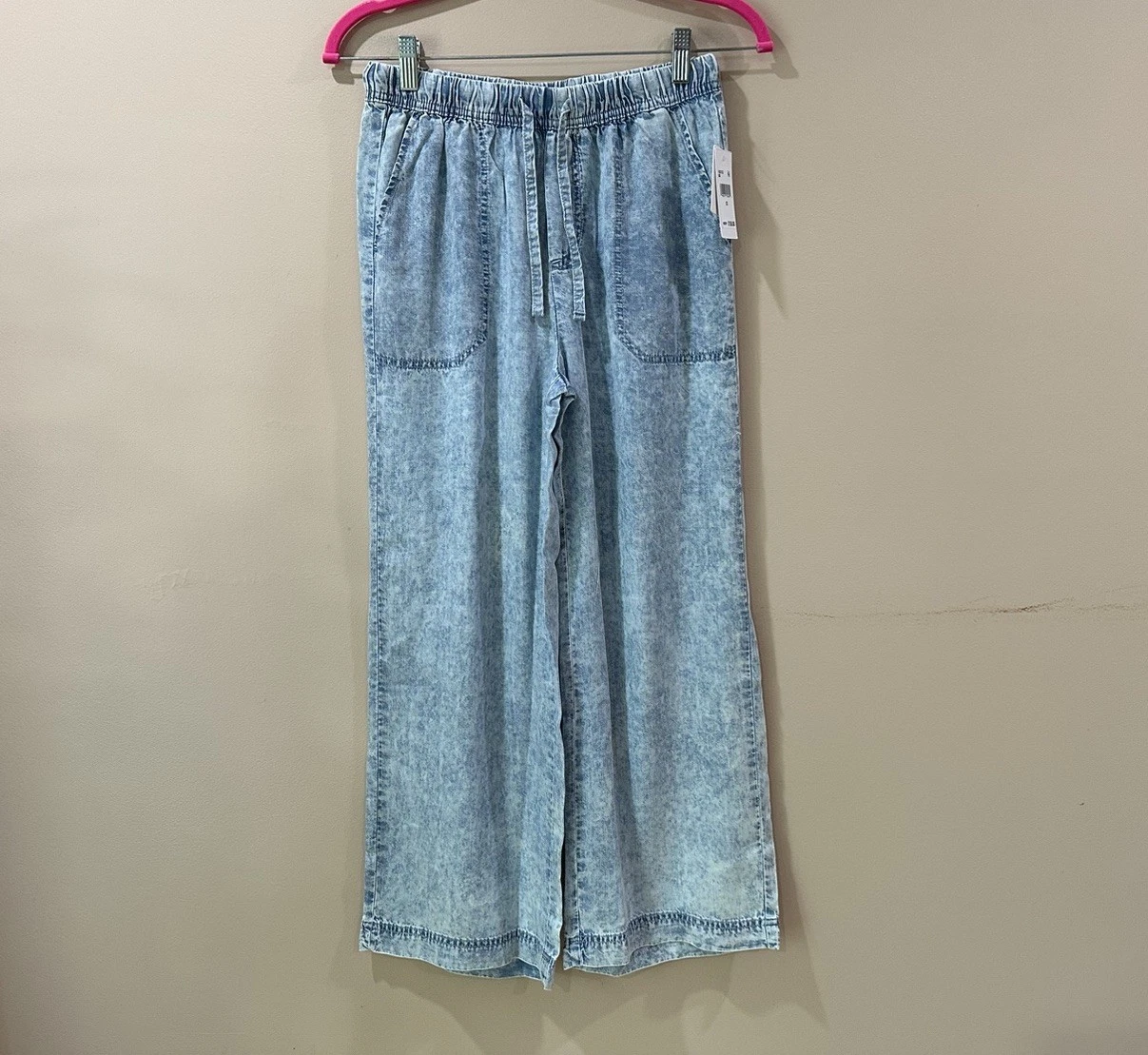 NWT Splendid Women’s XS Adele Indigo Palazzo Pants Wide Leg Cropped Blue Coastal