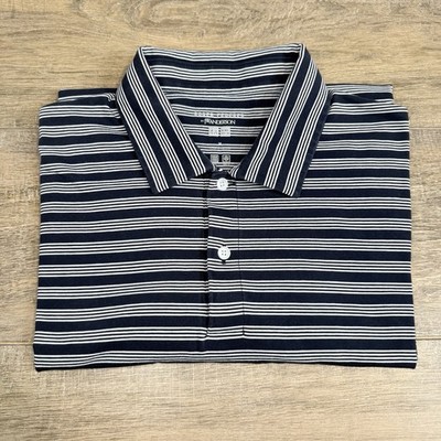 Roger Federer Uniqlo JW Anderson Mens Polo Shirt Size Medium Blue Striped B12