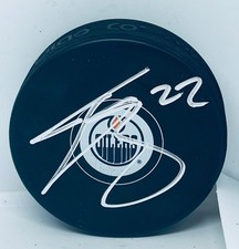 Tyson Barrie signed Edmonton Oilers Logo Puck autographed