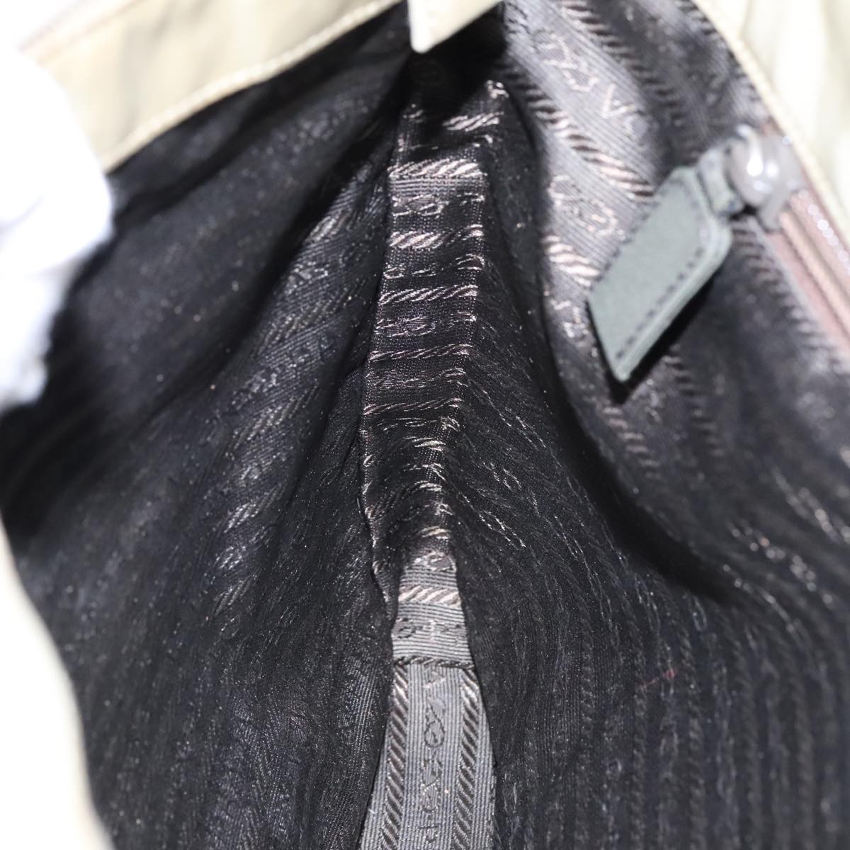 PRADA Tote Bag Nylon Beige Silver Auth bs18439 thumbnail 20