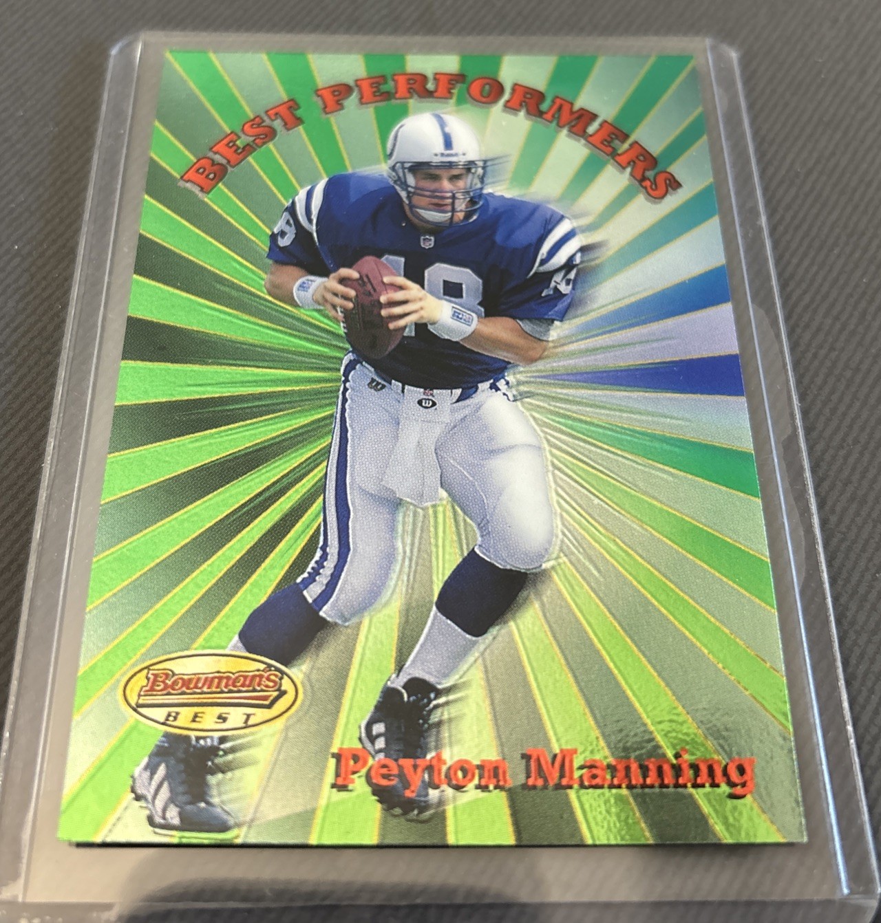 Peyton Manning 1998 Bowman's Best #BP1 Best Performers Rookie Insert Card RC