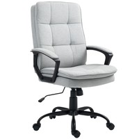 BüRostuhl Ergonomisch Grau Schreibtischstuhl Drehstuhl Wippfunktion Leinen 120Kg