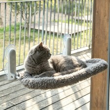 YUNIQUE Cat Window Perch with Cushion Rim, Upturned Edge Bracket, Portable Wa...