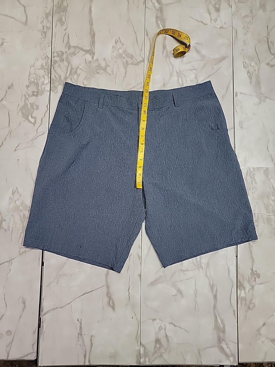 Straight Down Performance Heathered Blue Golf Ath… - image 3