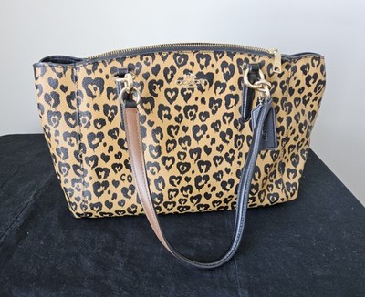 Coach Christie Purse Handbag Wild Heart Animal Print RARE