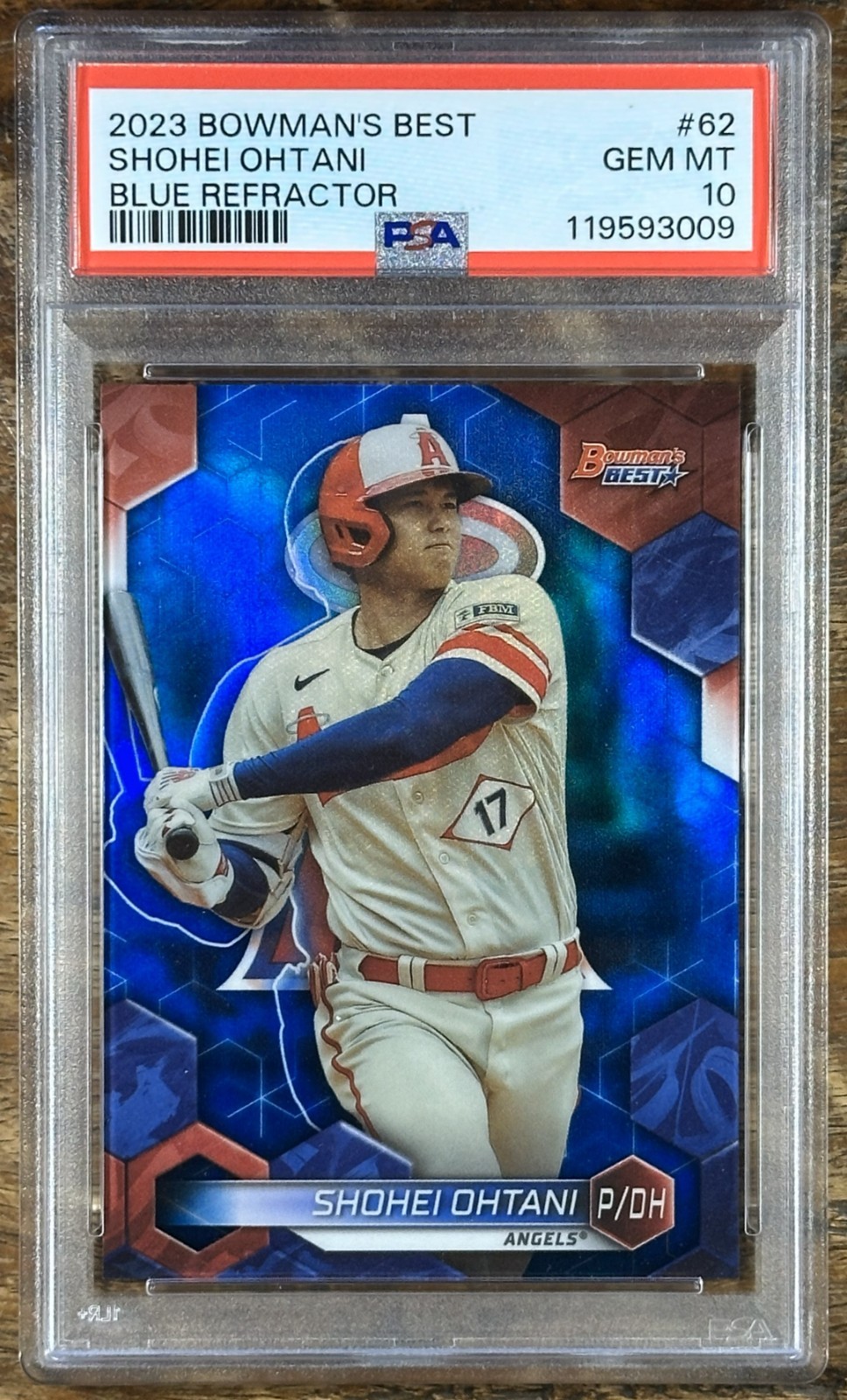 SHOHEI OHTANI 2023 Bowman's Best BLUE REFRACTOR /150 #62 Angels PSA 10