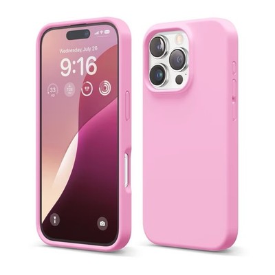 elago iPhone 16 Pro Pink Silicone Protective Phone Case Soft Touch Used