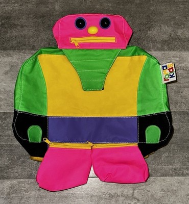 Vintage Roma Kids Neon Monster BACKPACK Bag Rainbow Weatherproof Nylon
