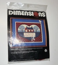 HTF Brand New Dimensions Long Stitch Kit - HOME IS LOVE #2271 - Vintage 1984