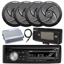 Pyle Marine CD Radio, Amplifier, Cover, Antenna, 4x 8" 320W Speakers