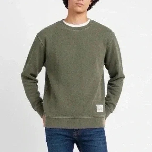 American Giant Vintage Washed Relaxed French Terry Crew Sweatshirt Men's L Olive