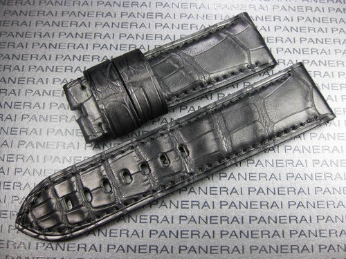 Bracelet Caoutchouc PU Noir 22mm - Boucle Tang - Compatible Panerai (boîtier 40mm) - Fabriqué En Italie
