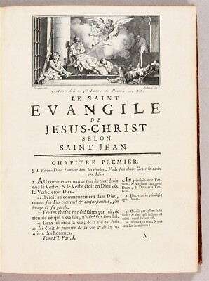 1750 BIBLE in FRENCH 6 VOLUMES antique ILLUSTRATED w/ 3 MAPS | eBay