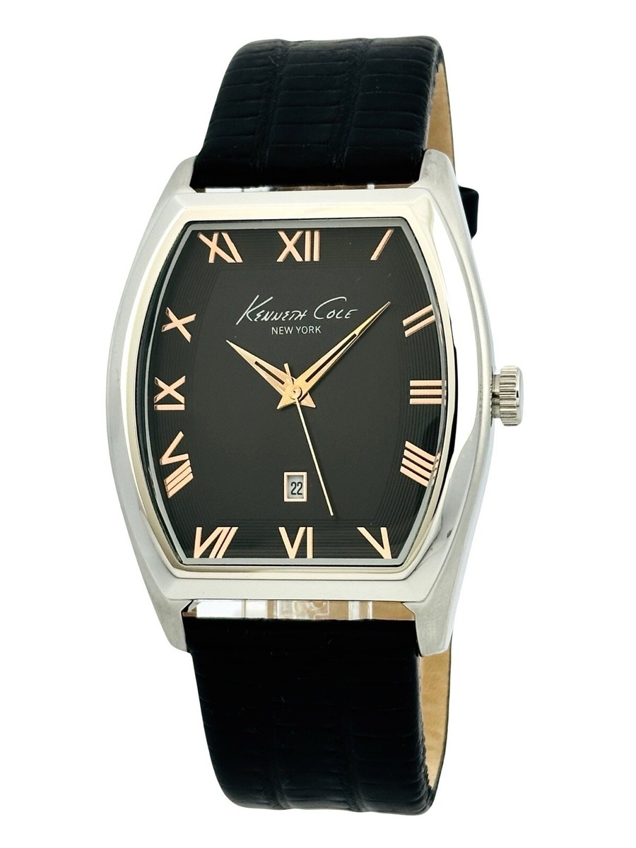 【廃盤品】◆Caetla サエラ◇Akiakane アキアカネ◆ラタンチェスト◇ Kenneth Cole NY KC8013 Men's Black Dial Roman Number Barrel Shape