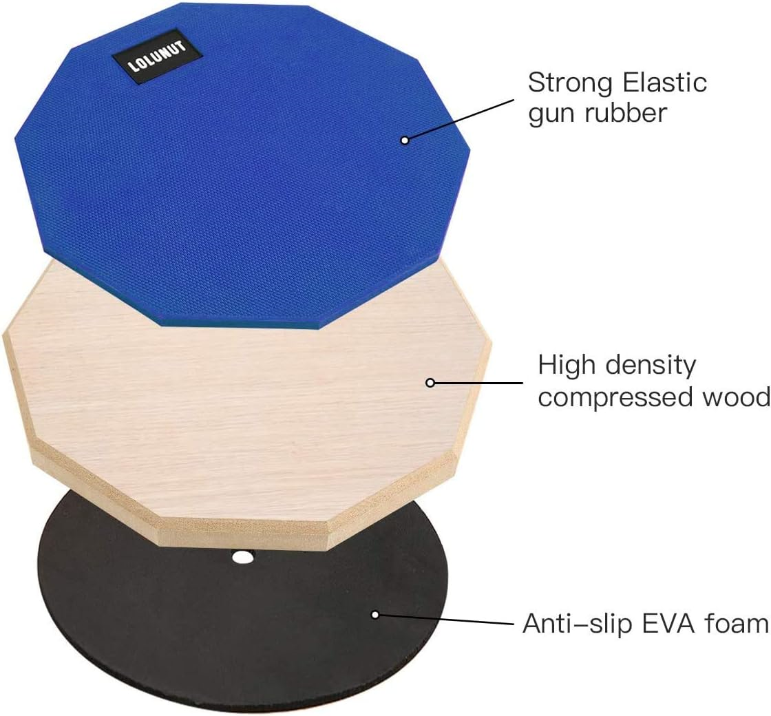 LOLUNUT Dumb Drum Practice Pad,2sided Silent Practice Pad Soft Rubber