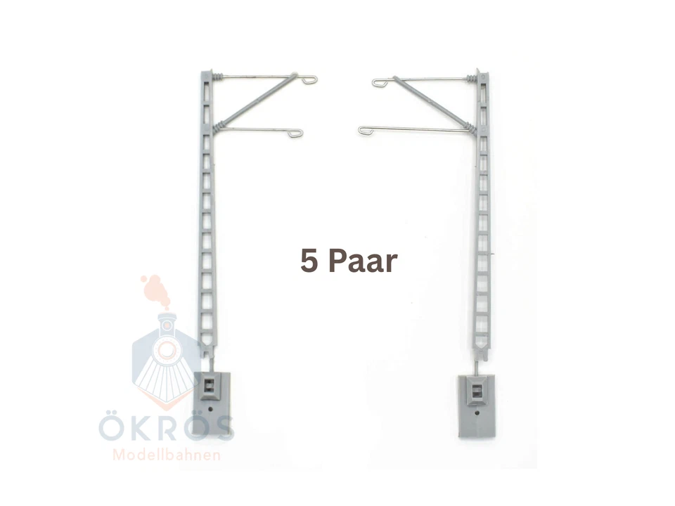 HOBBEX 10 Stück Streckenmasten – DB / DR / MÁV Ausführung – kurz & lang – 2. Wahl, H0