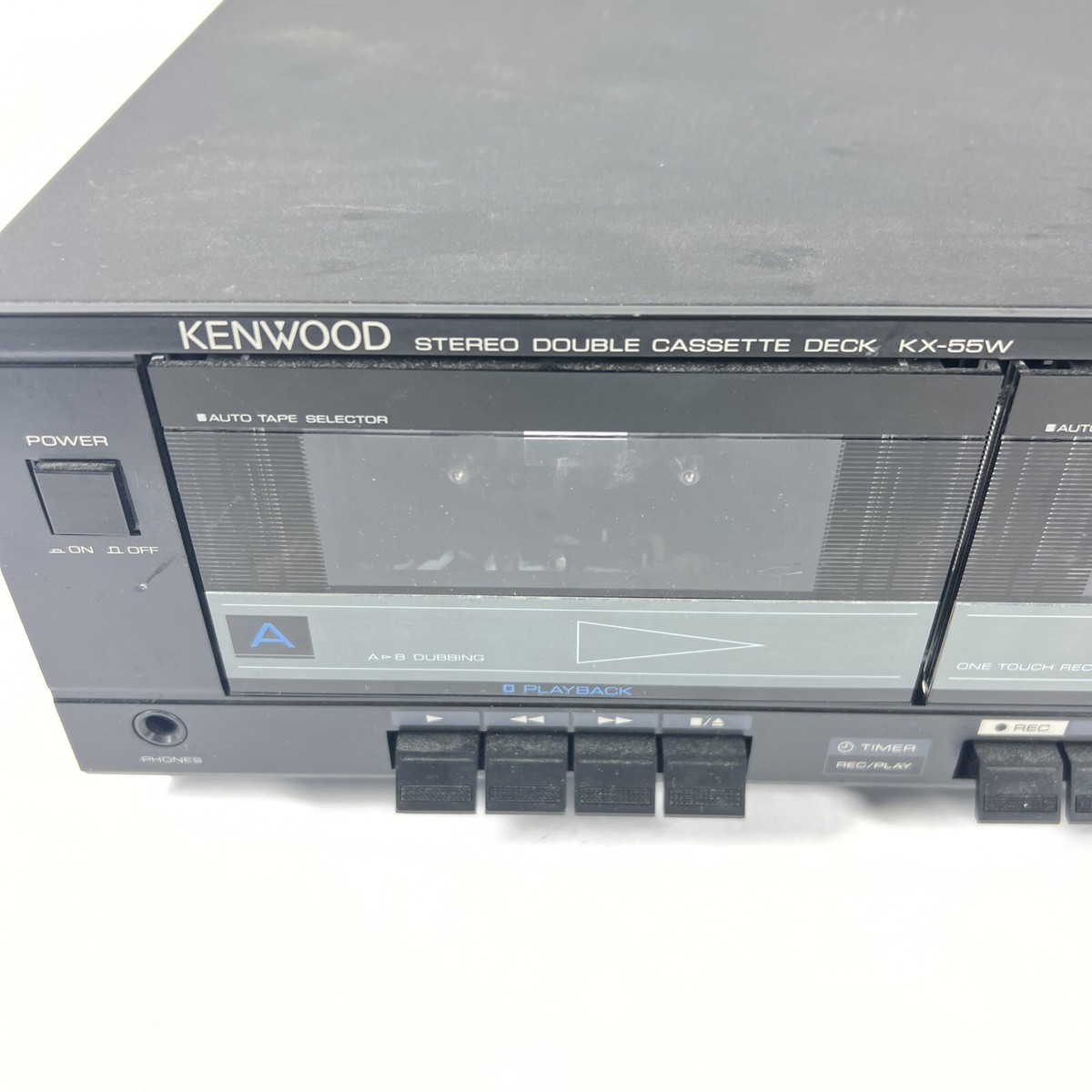 Kenwood KX-55W Stereo Dual Cassette Tape Recorder Player Deck
