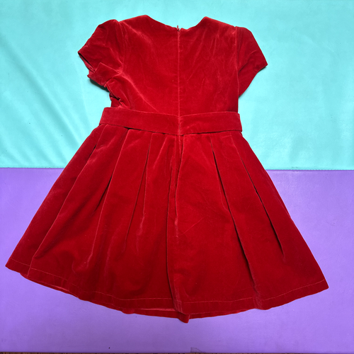 Balloon Chic Girls Red Velvet Dress - 6 year  - Picture 4 of 5