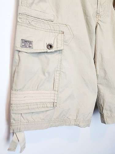 (2 Pares) Pantalones Cortos Carga Company 81 Caqui Beige y Verde Bolsillos Grandes Para Hombre 34"x12" - Imagen 6 de 12