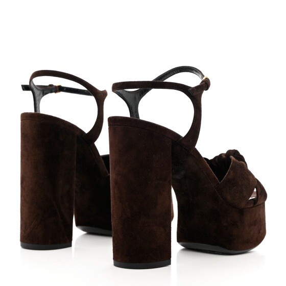 NUOVI SANDALI SAINT LAURENT perle bianca annodati pelle plateau tacco misura 41
