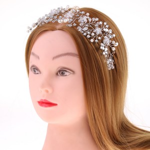 Crystal Pearls Gypsophila Flower Headband Tiara Wedding Hair