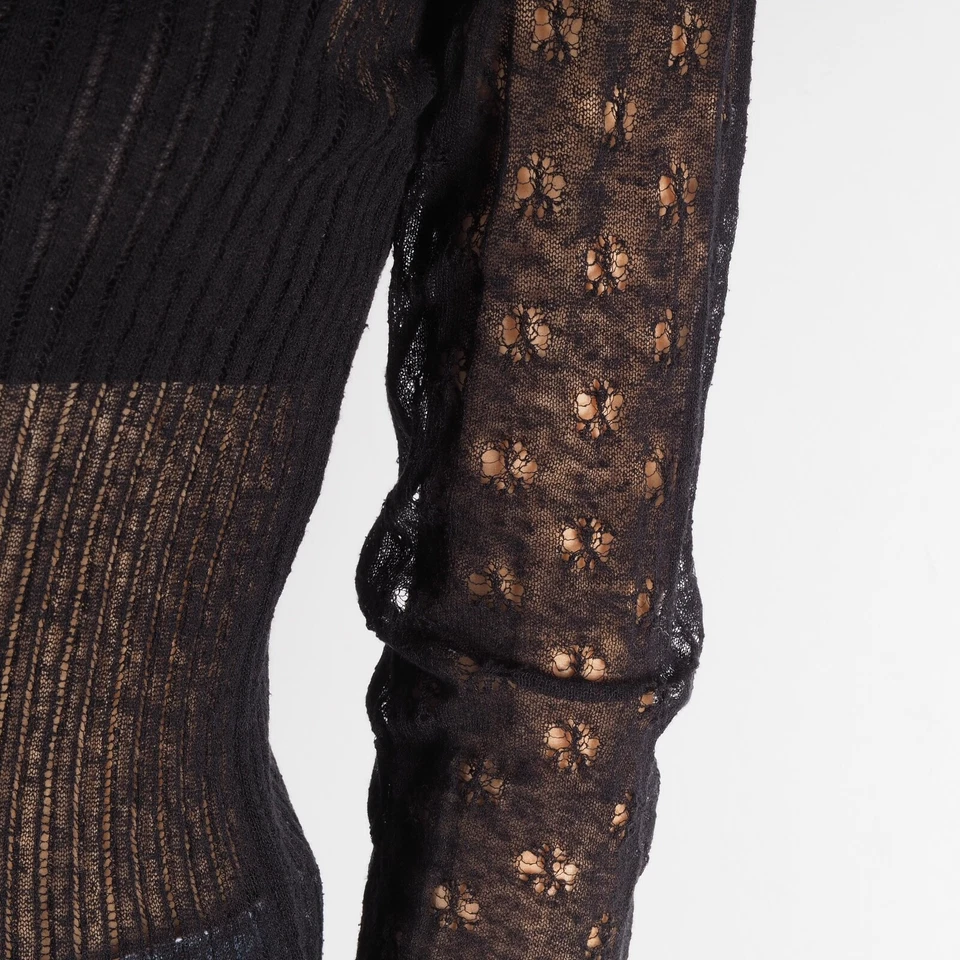 Sonia Rykiel винтажный женщин черный чистый шелк длинным рукавом блузка размер 40 - Изображение 3 из 4