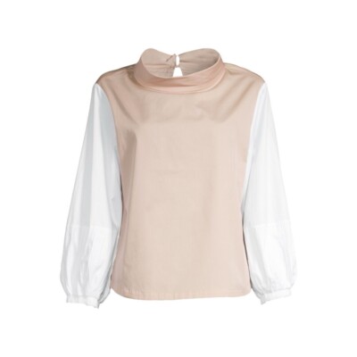 Harshman NEW Perry Two Tone Cotton Tunic in Beige/White Size X-Large MSRP $198