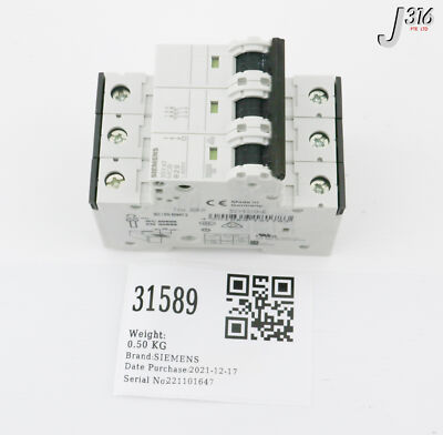 31589 SIEMENS 3-POLE CIRCUIT BREAKER, 400V 20A (NEW) 5SY4320-6 | eBay