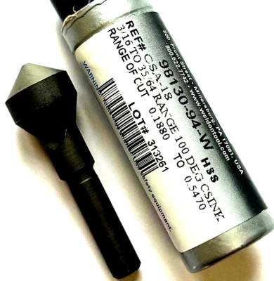3/16-35/64'' 100 DEG ZERO FLUTE DOUBLE END COUNTERSINK - WELDON CSA-18 - USA